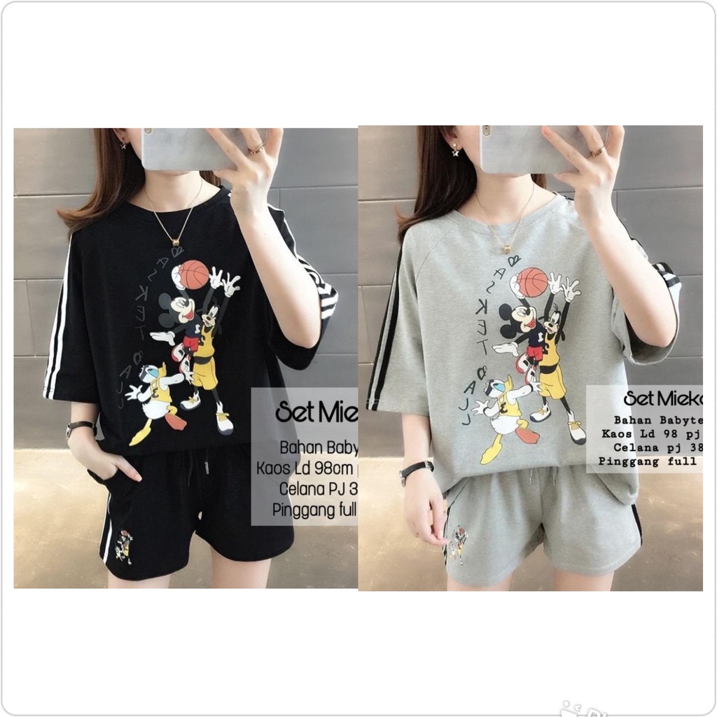 SETELAN PENDEK WANITA KOREA / Set Mieke / BAJU WANITA+ CELANA PENDEK SEHARI HARI