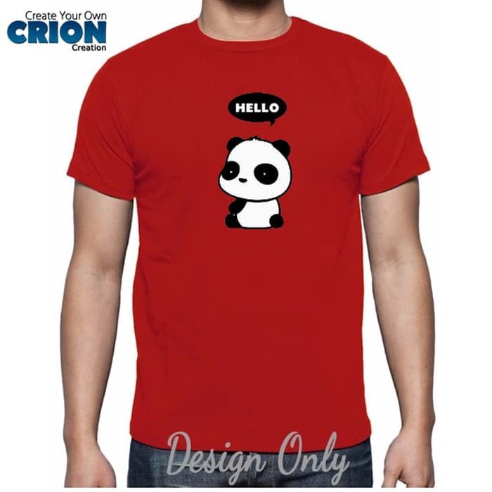 Kaos Panda - Panda Cute Hello - By Crion