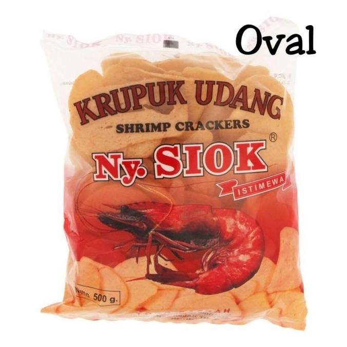 

Kerupuk Udang Ny Siok / Shrimp Crackers Oval / Stik 500 Gr