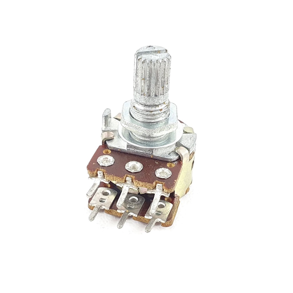 Potensio 6 pin 1k Drat Stereo Kaki 3-3 Lurus Volume Mixer 102