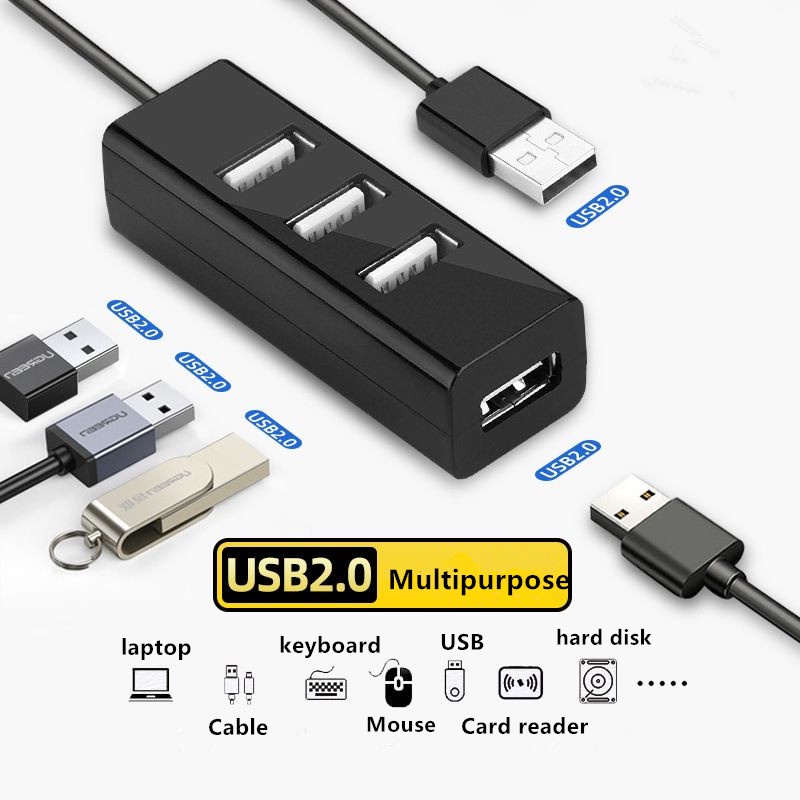 Actual【COD】4 Ports USB HUB  Portable Multi Function Original- Garansi Resmi 6 bulan