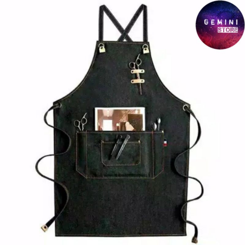 Apron Celemek Apron Barista Celemek Barista Apron Barbershop Celemek Barber Apron Bartender Canvas