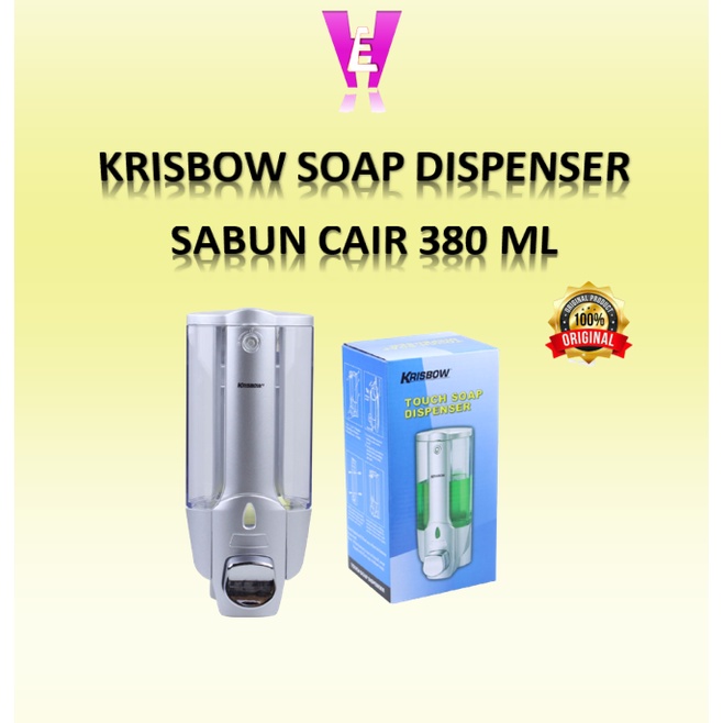 KRISBOW DISPENSER SABUN CAIR / SOAP DISPENSER 380 ML SILVER / TEMPAT SABUN CAIR