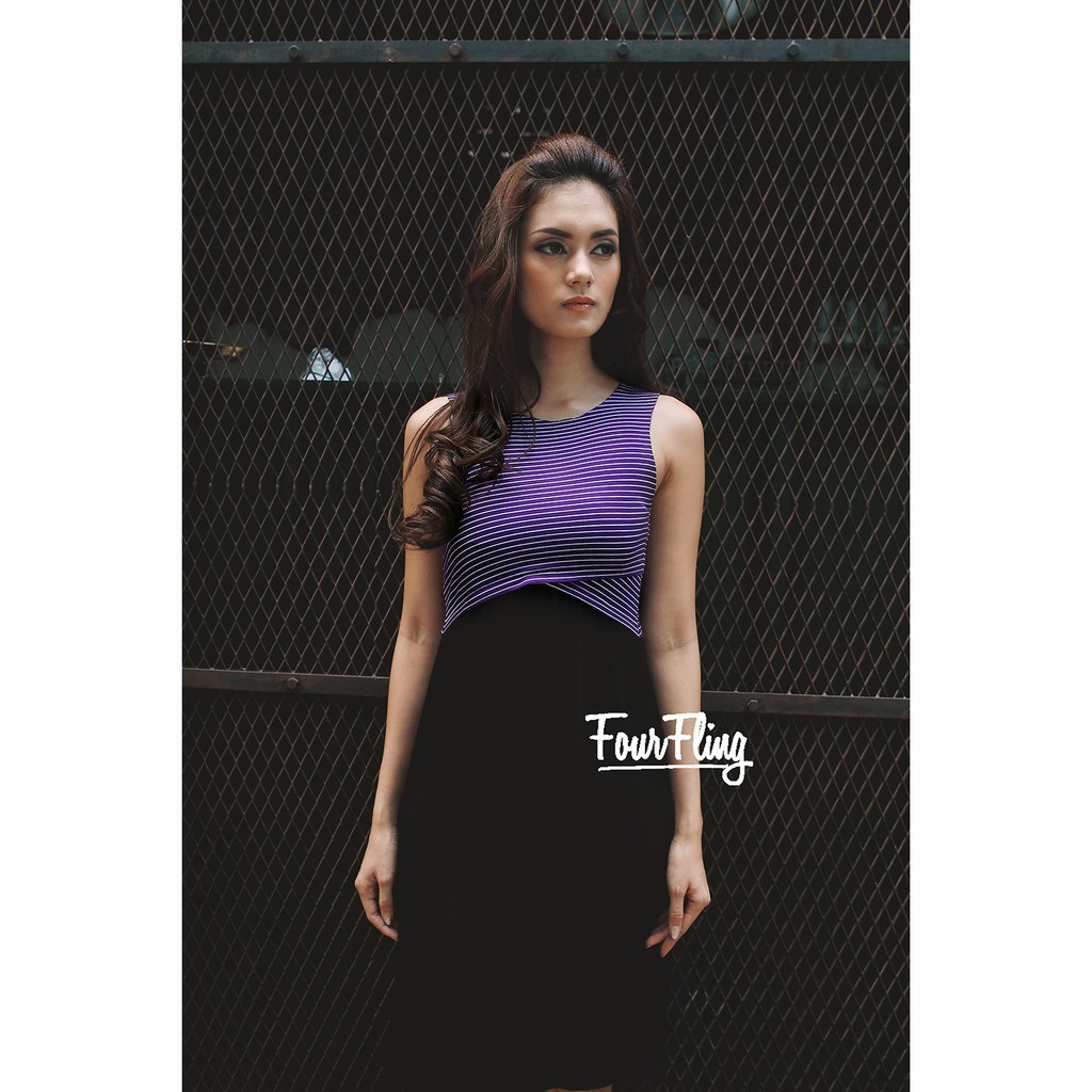 Dress Hitam Casual Four Fling Art. Dolly Dress