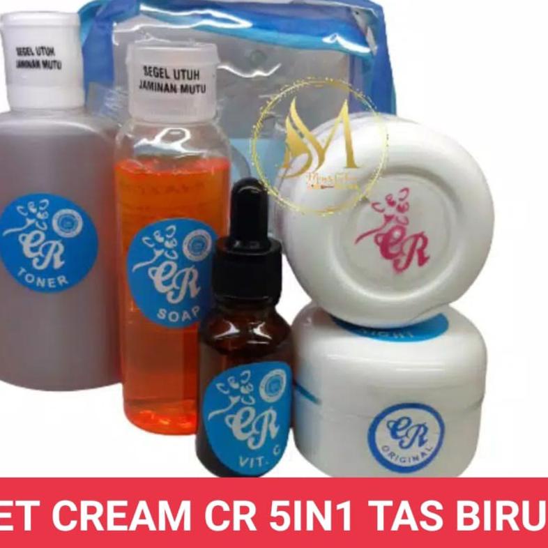 ♥ PAKET 5IN1 / CREAM CR 30.GR ORI / TAS BIRU ☻