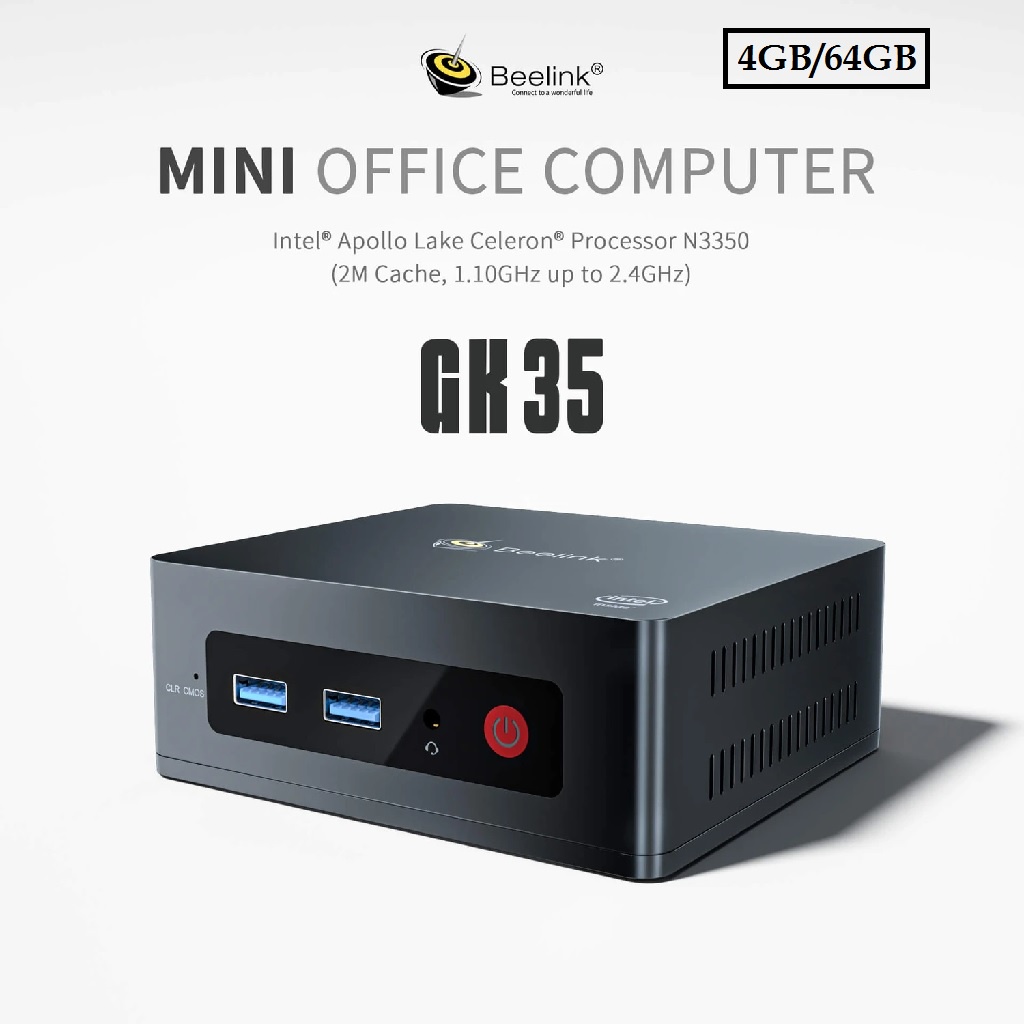 Bergaransi (GGP) BEELINK GK35 Mini PC - RAM 4GB ROM 64GB - Intel N3350 Windows 10 - MINI PC PRAKTIS