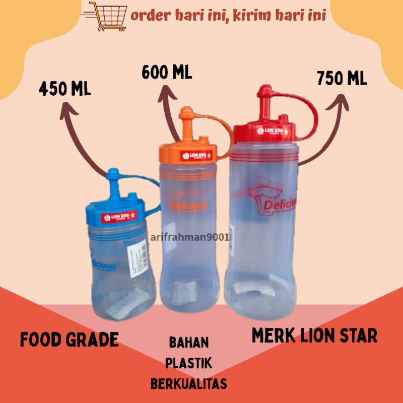 Botol Kecap 300-425-600-1000ml Lion Star