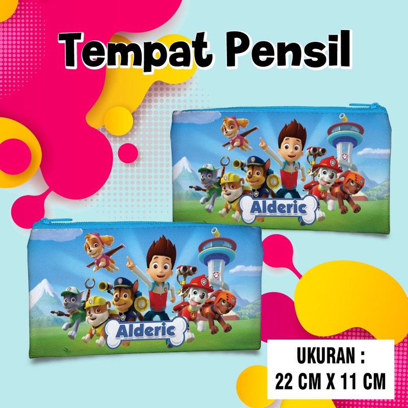 

Pencil Case Paw Patrol Custom Name Tempat Pensil Pakai Nama Pouch Dompet Kostak Kotak Pensil