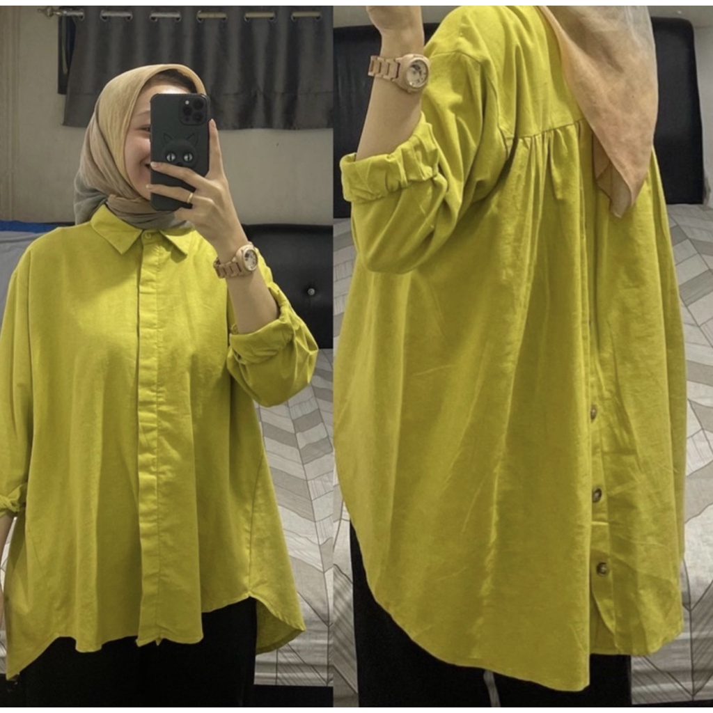SHENI BLOUSE KATUN RAYON PREMIUM / BLOUSE POLOS / BLOUSE JUMBO / KEMEJA RAYON / KEMEJA POLOS  / KEME