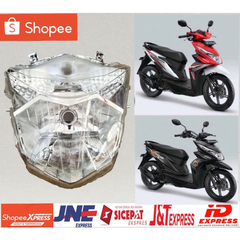 Jual Lampu Depan/Reflektor Depan/Kaca + Rumah Depan Motor Honda Beat