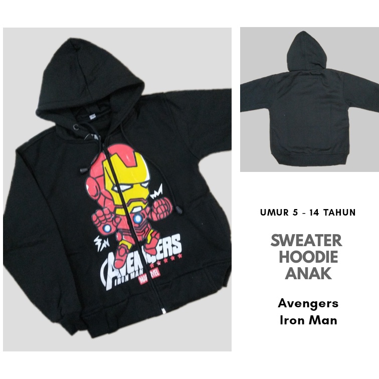 Jaket Anak Laki-laki Gambar Kartun - Sweater Hoodie Anak Tebal