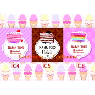 Sticker stiker  label nama  toko kemasan produk makanan 