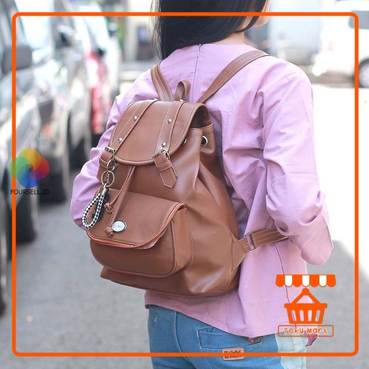CallaBag - Tas Punggung Wanita Coklat - Tas Ransel Wanita Tas Backpack Fashion Wanita Produksi Bandu