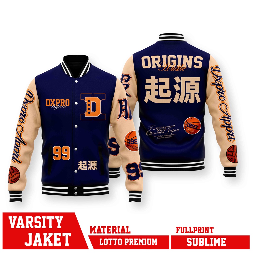JAKET Varsity ORIGIN HUSTLE  DX SPECIAL EDITION BASKET BALL TIM