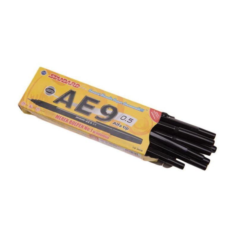 

Pulpen AE-9 Standard 0.5mm Alfa Tip Tinta Hitam Per Lusin