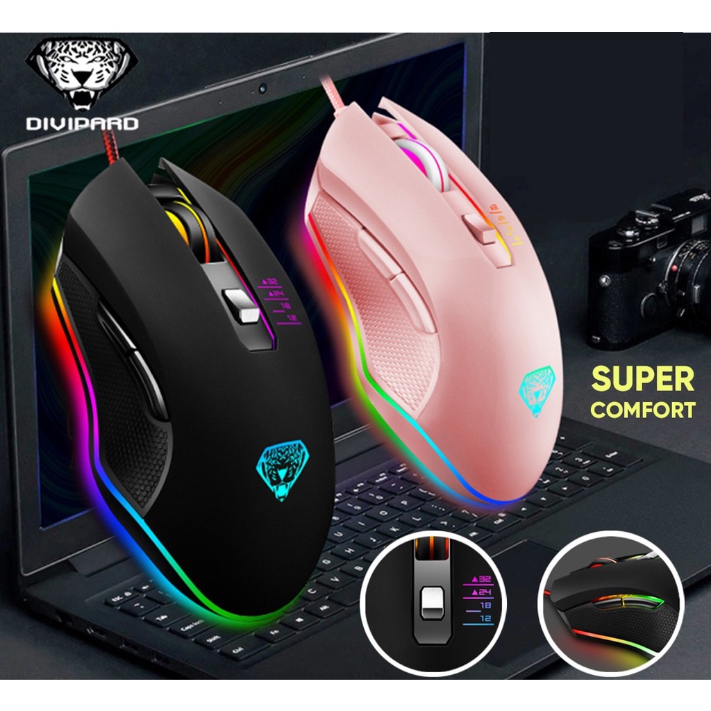 Mouse Gaming Divipard G302 3200 DPI Colorful Backlight