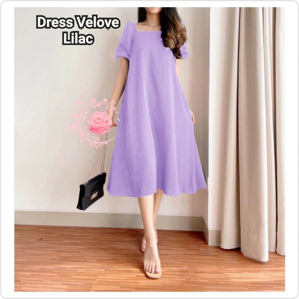 DRESS VELOVE OVERSIZE FASHION WANITA 5XL XL XXL 4XL M L / GAUN PESTA POLOS / MODEL ROK LEBAR