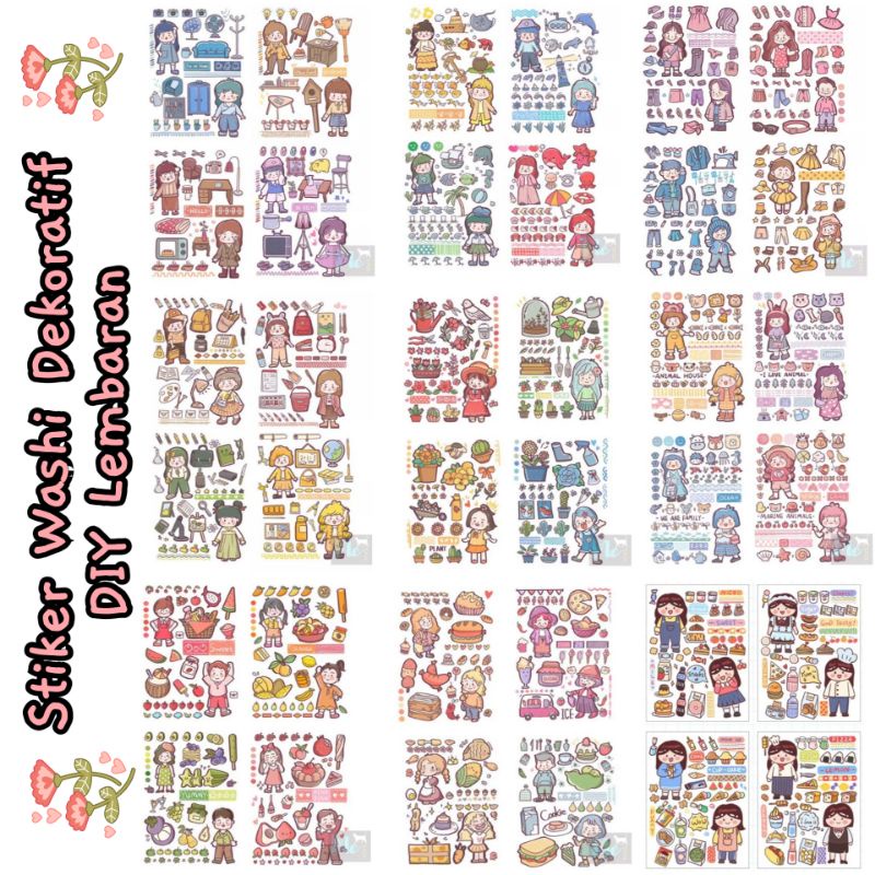 

Stiker Washi Dekoratif DIY per lembar atau lembaran - Bagian 2