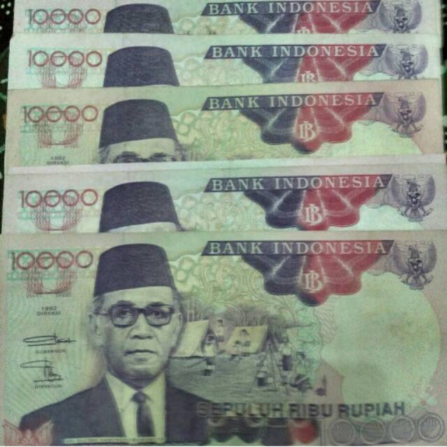 Uang Kuno Asli Rp. 10.000,- tahun 1992 Hamengkubuwono