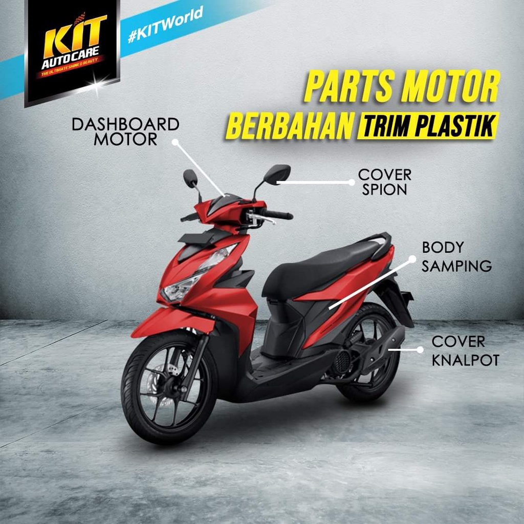 KIT Motor Back To Black 115 ml / Menghitamkan &amp; Mengkilapkan Trim Motor Mobil