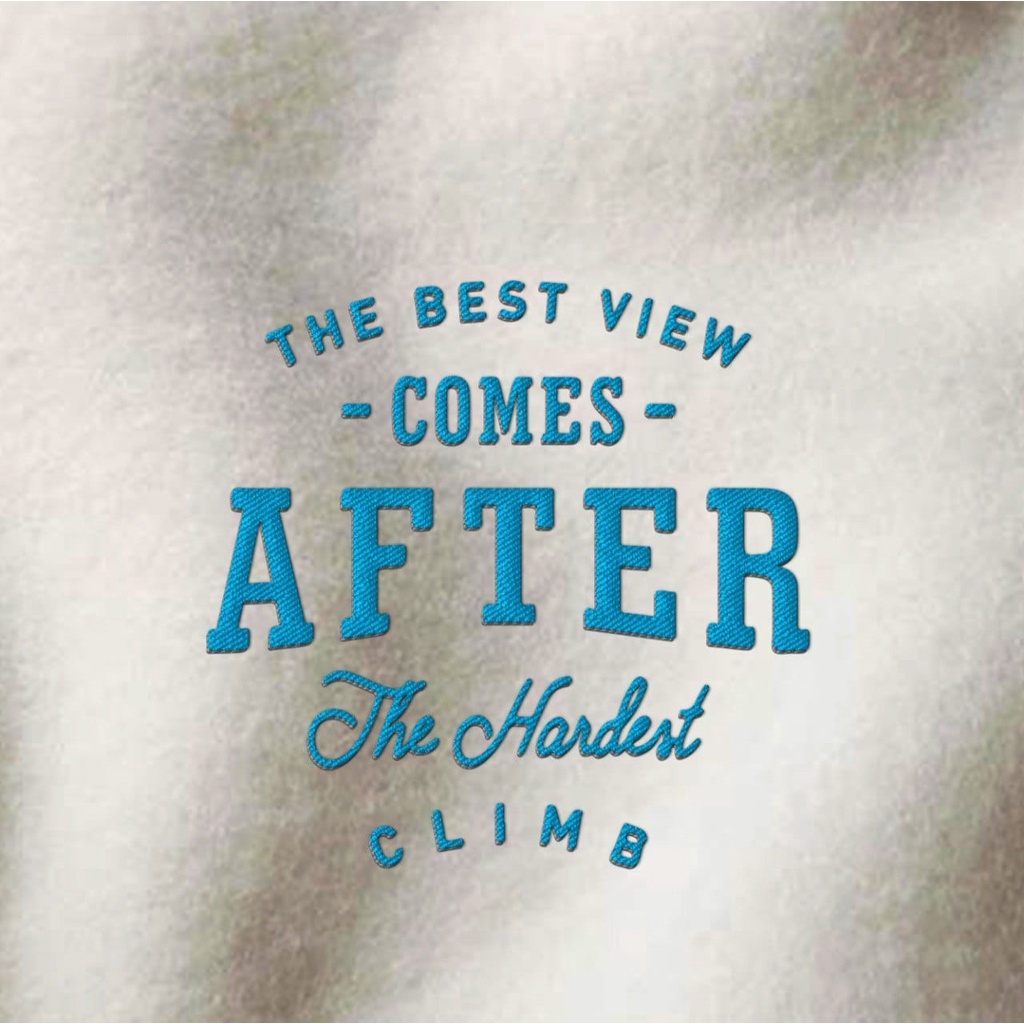 THE BEST VIEW COMES BORDIR SIZE M - XXL CREWNECK SWEATER - ATASAN HALUS TEBAL PREMIUM