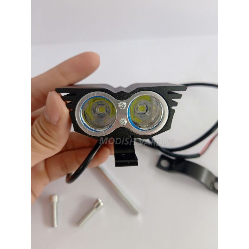 Lampu Tembak Sorot Led 2mata Lampu Led Owl Ultrafire 2 mata SALE / PROMO-aluminium putih