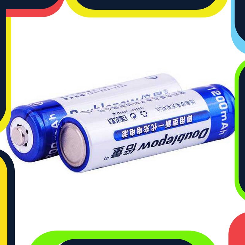 Bayar Ditempat DOUBLEPOW Batu Baterai Alkaline Rechargeable AA 1200mAh 2PCS