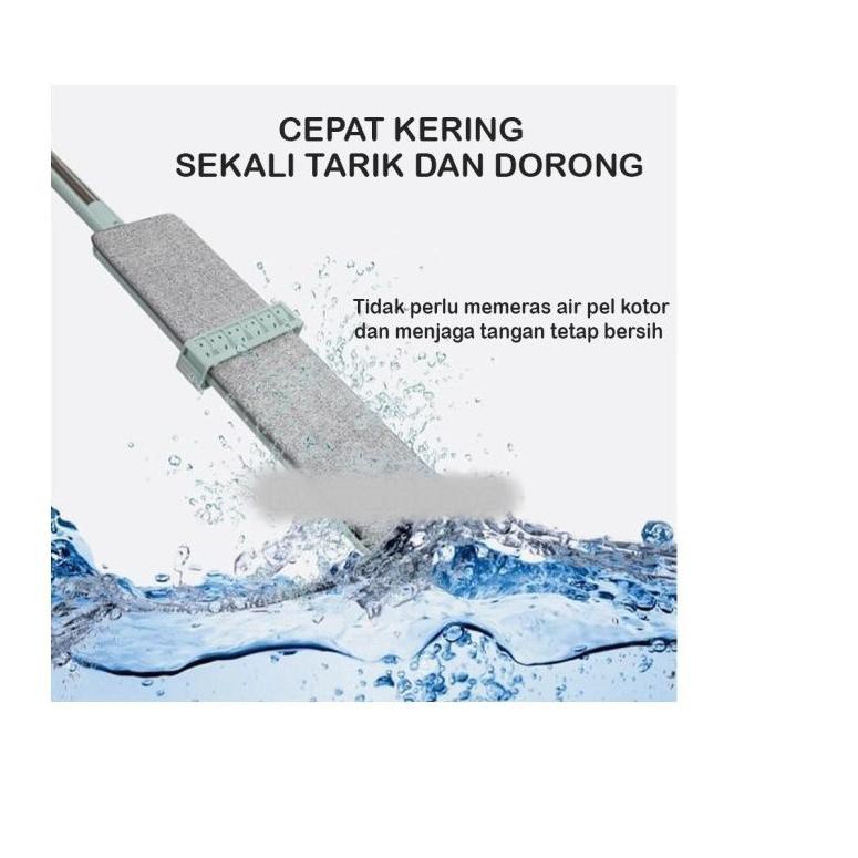 MOP  pel lantai /Alat Pel Lantai Flat Mop Pel Tarik Praktis Ultra Mop Hand