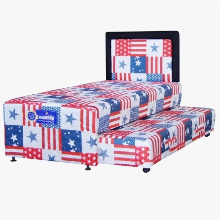 KASUR SPRING BED SORONG ANAK 2 IN 1 MOTIF BENDERA