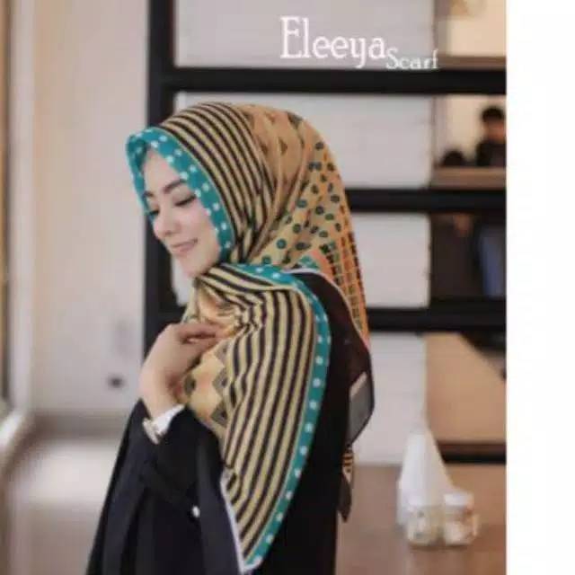 HIJAB SEGIEMPAT MOTIF ELY 01 - 77 || Eleeya Scraf