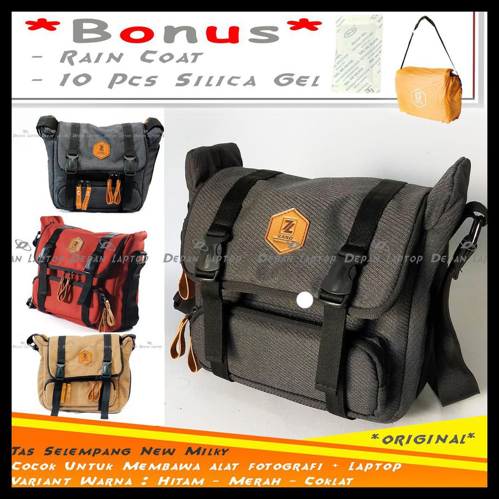 {BISA COD} Tas Selempang Kamera DSLR Mirrorless Zano New Milky Murah Keren Bisa bawa tripod MURAH