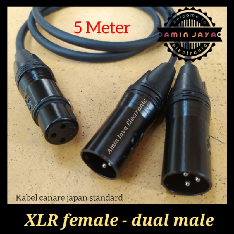 Kabel jack xlr female to dual xlr male berkualitas panjang 10 meter