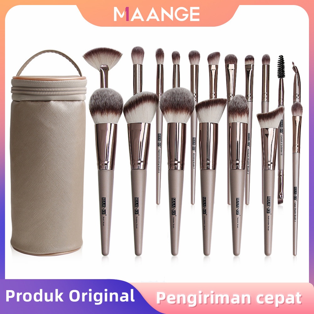 MAANGE  18 Pcs Makeup Kuas Set  Brush Make Up Alat Kosmetik Foundation Blusher Untuk Riasan Alat Profesional 5810