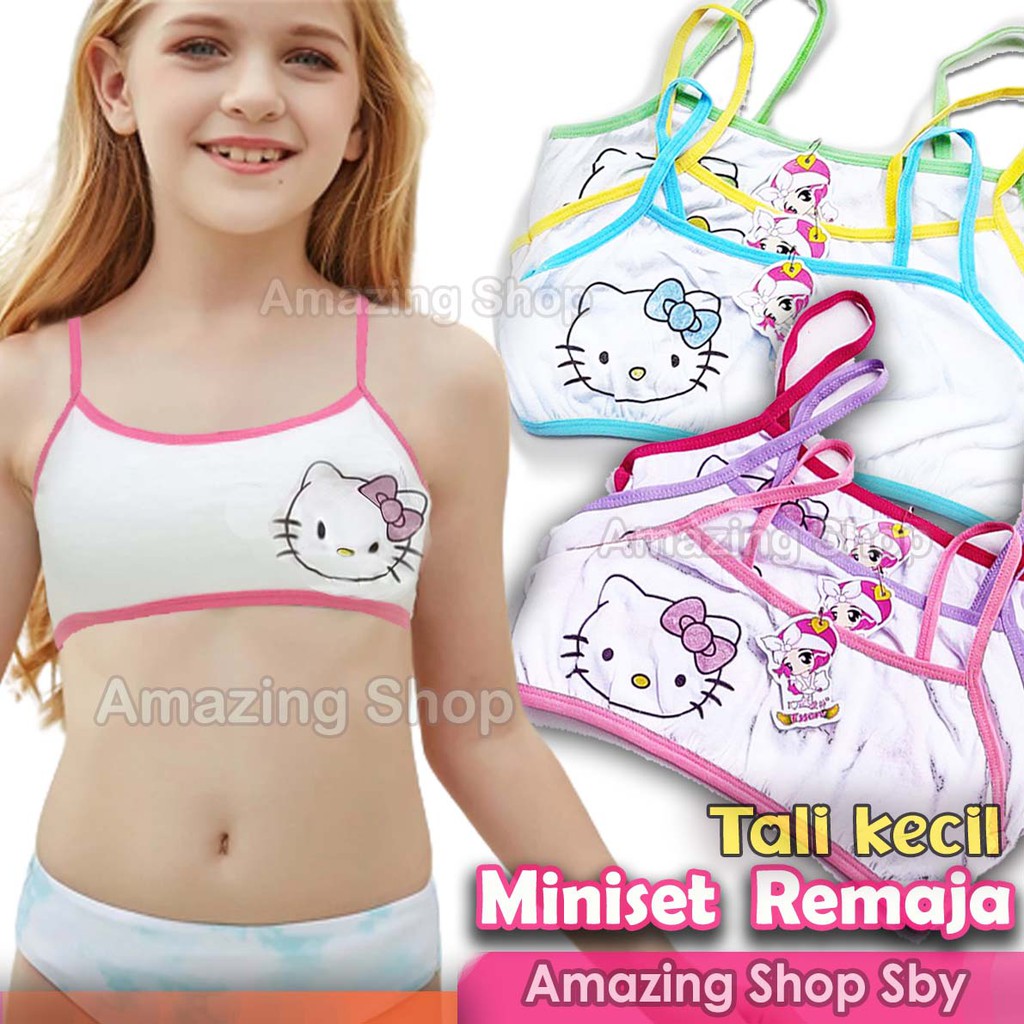 Miniset Anak Perempuan / Remaja / BH Remaja Putri / Miniset Anak ABG Polos Essen Anak Amazing Shop