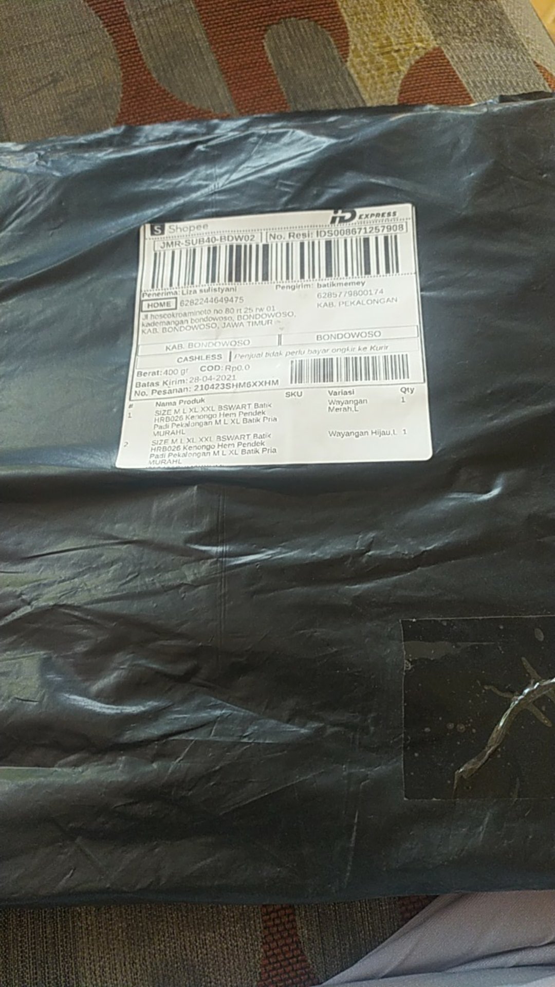 Size M L Xl Xxl Bswart Batik Hrb026 Kenongo Hem Pendek Padi Pekalongan M L Xl Batik Pria Murahl