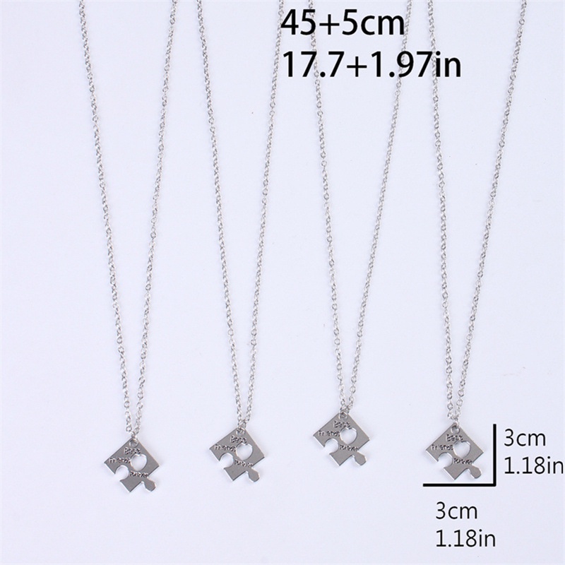 4pcs Kalung Persahabatan Bentuk Puzzle Hati