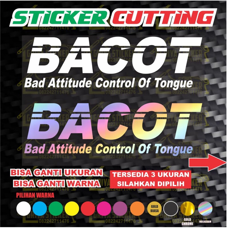 Sticker BACOT stiker cutting viral sticker bacot nmax aerox beat vario scoopy universal
