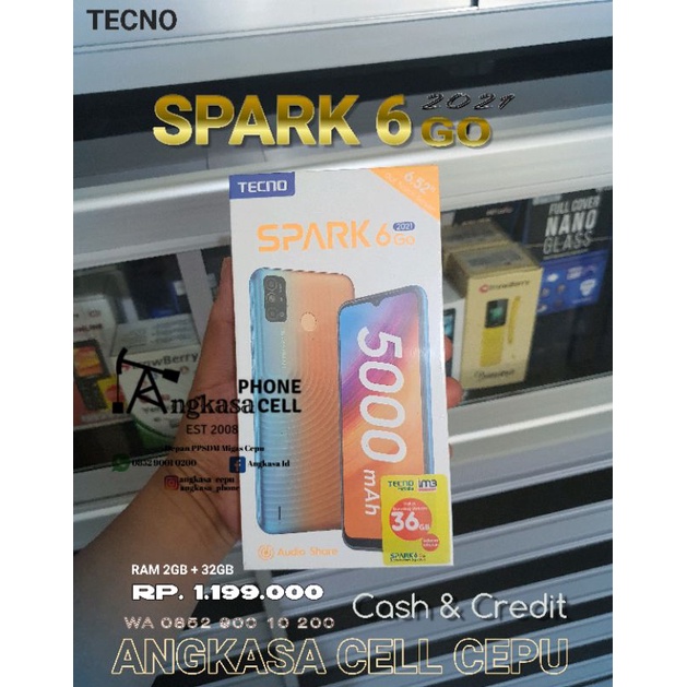 HP MURAH TECNO SPARK 6GO 2021 RAM 2/32GB
