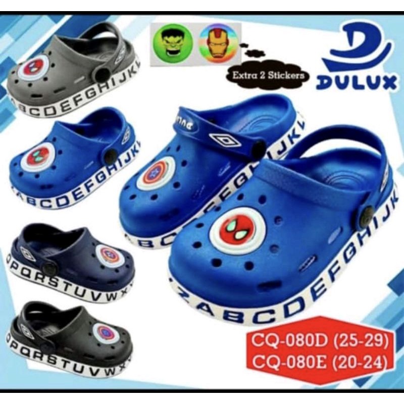 SANDAL IMPORT ANAK COWOK LAKI SPIDERMAN CAPTAIN AMERICA MIX DULUX CQ 080 BAHAN KARET FULL ANTI SLIP