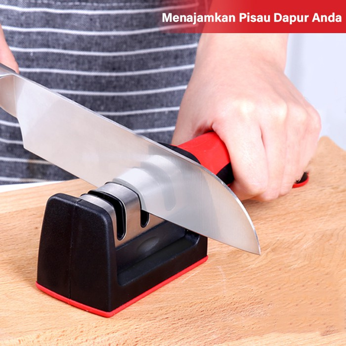 Trend-Alat Pengasah Pisau Gunting Dapur 3 Kepala Swift Sharp Knife Sharpener