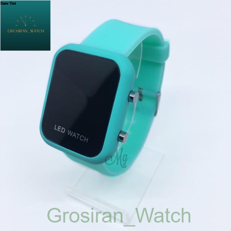 JAM TANGAN WANITA KEKINIAN LED SQUARE WATCH DIGITAL STRAP RUBBER LD-16 [G_W]