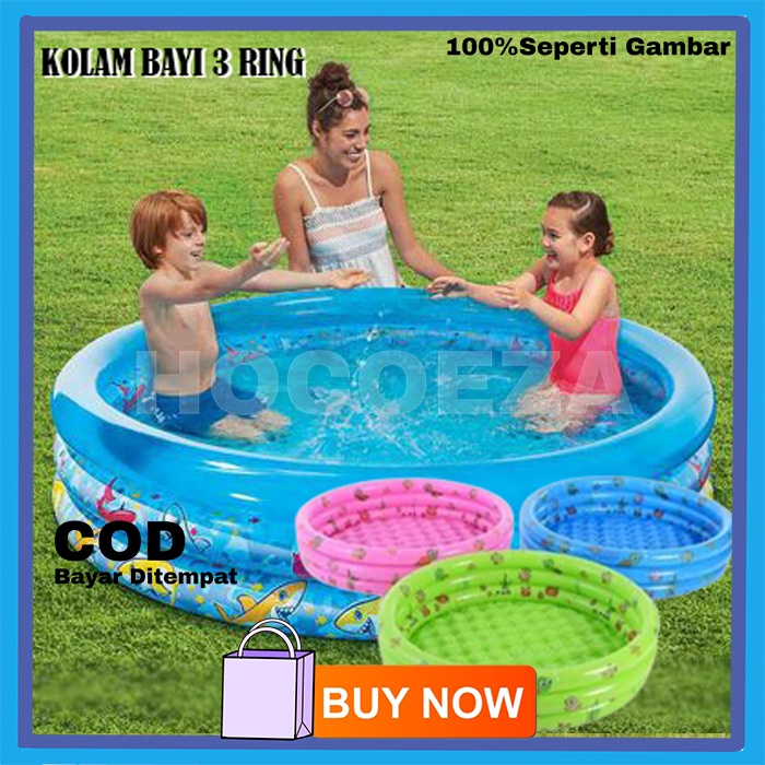 KOLAM RENANG BERMAIN ANAK / KOLAM MANDI BOLA  3 RING OUTDOOR INDOOR  KOLAM RUBBER SWIMMING POOL VA267