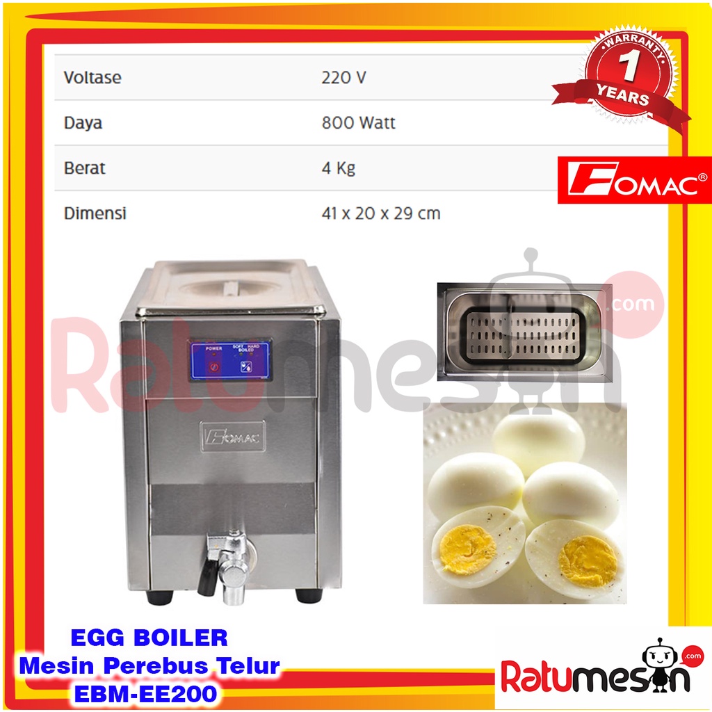 Egg Boiler / Mesin Perebus Telur EBM-EE200 FOMAC (Kapasitas 30 Telur)