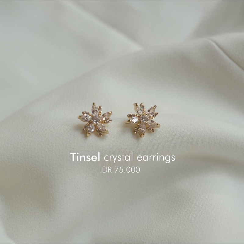 Tinsel crystal earrings