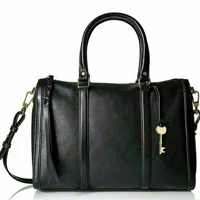 FOSSIL KENDALL SATCHEL LARGE BLACK