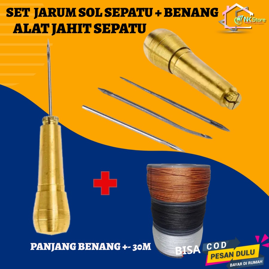 Jarum Alat Sol Jahit Menjahit Sendal Sepatu Canvas Kulit TOOL Sewin