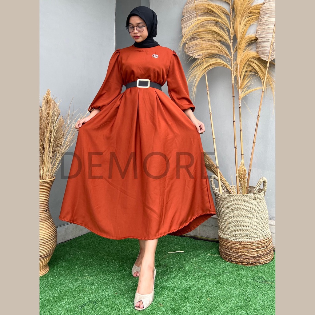 MIDI DRESS MUSLIM MINI DRESS DEWI SHAKILA SEPHORA DRESS FREE BELT DEMORE