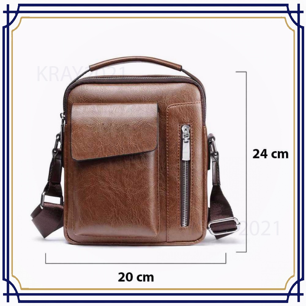 Tas Selempang Pria Messenger Bag PU Leather BG568