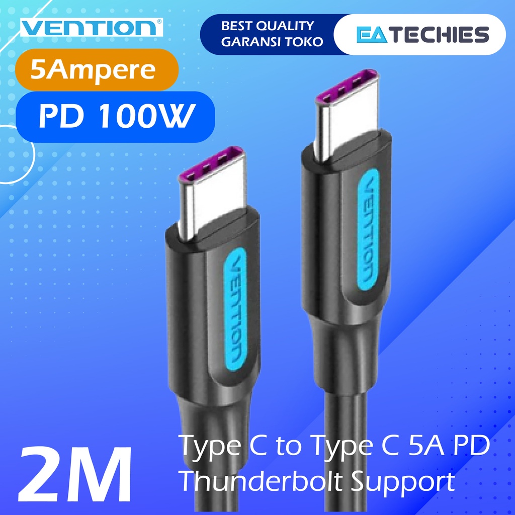 Vention Kabel Charger Type-C to Type-C 5A PD USB C Fast Charging - COT, 2 Meter