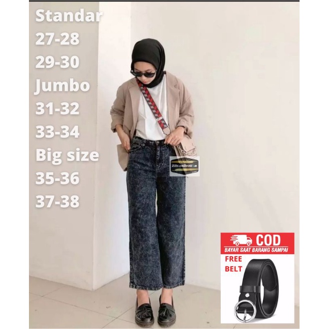 BEST SELLER CELANA KULOT JEANS SNOW HIGHWAIST WANITA PREMIUM